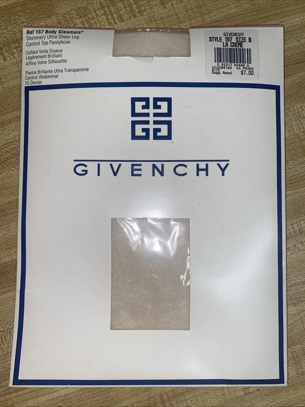 Givenchy Body Gleamers Hosiery Shimmery Ultra Sheer Control Top Cream Size B